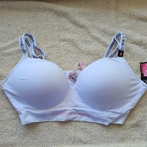 Victoria's Secret White Bra with Logo Straps